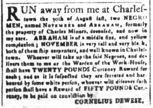 Nov 13 1770 - South-Carolina and American General Gazette Slavery 9