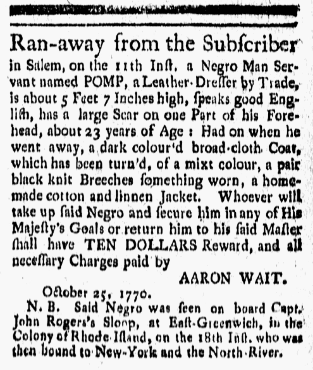 Slavery Advertisements Published November 23 1770 The Adverts 250