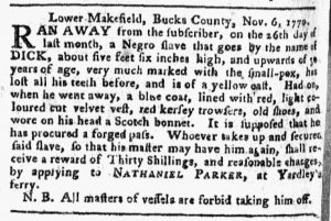 Nov 26 1770 - Pennsylvania Chronicle Slavery 1