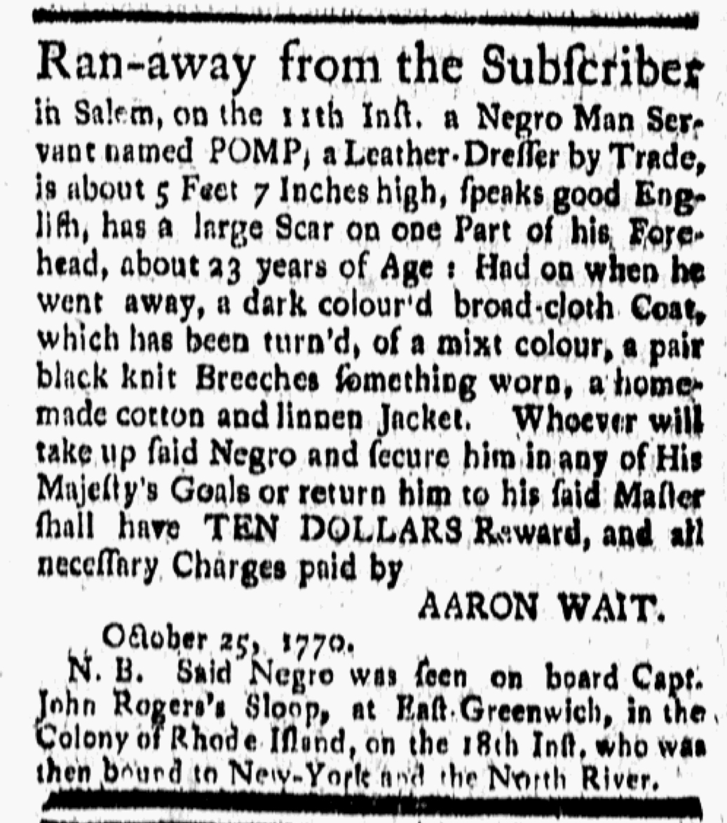 Slavery Advertisements Published November 30 1770 The Adverts 250
