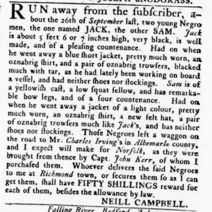 Nov 8 1770 - Virginia Gazette Rind Slavery 10