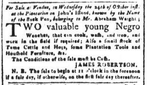 Oct 23 1770 - South-Carolina and American General Gazette Slavery 6