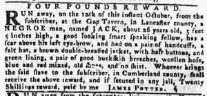 Oct 25 1770 - Pennsylvania Gazette Slavery 1