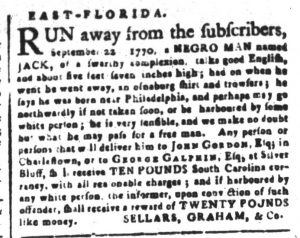 Oct 31 1770 - South-Carolina and American General Gazette Slavery 7