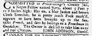 May 10 1770 - Maryland Gazette Slavery 2