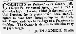 May 31 1770 - Maryland Gazette Supplement Slavery 2