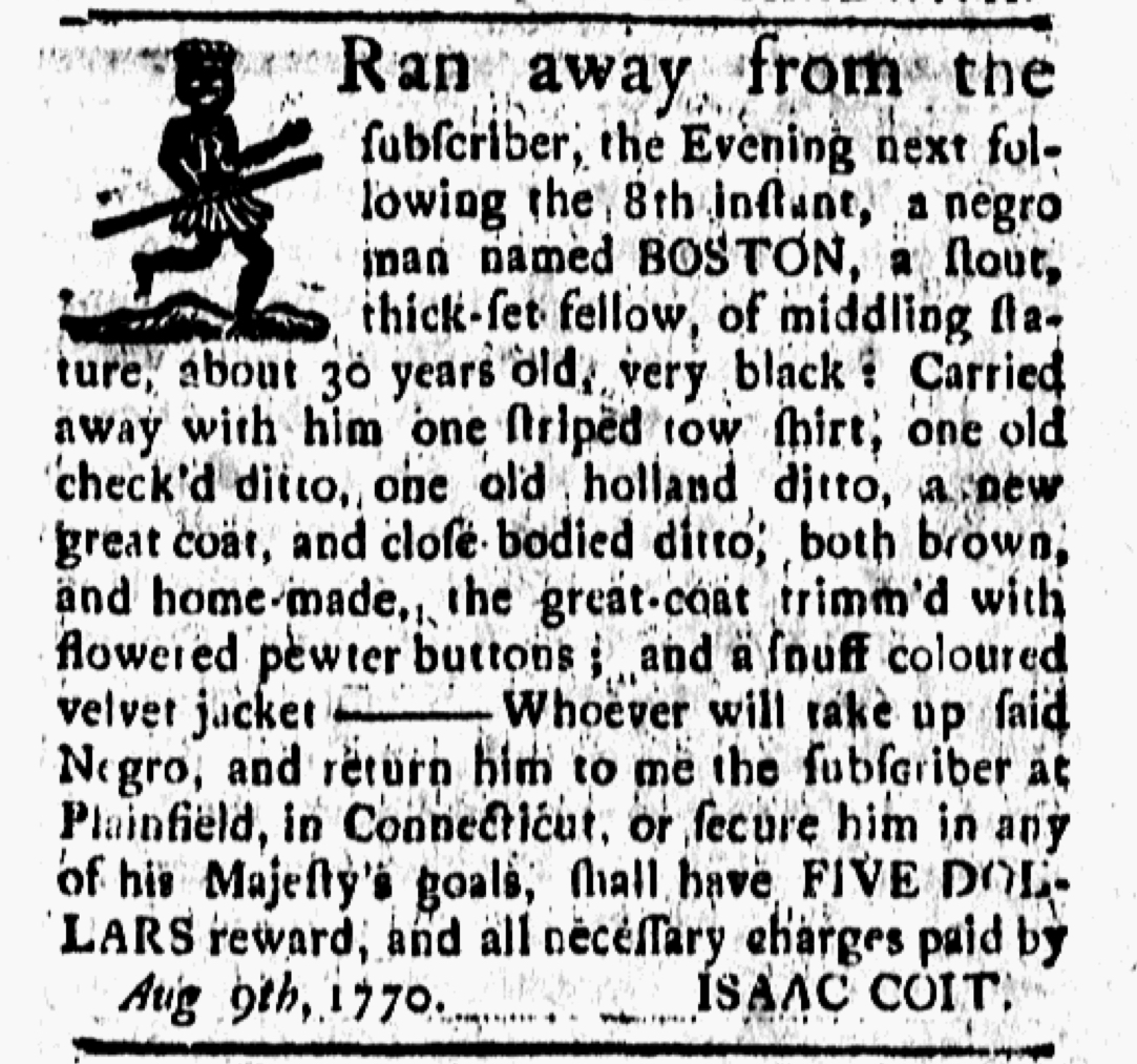 Slavery Advertisements Published August 10 1770 The Adverts 250 Project
