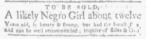 Aug 13 1770 - Boston-Gazette Slavery 1