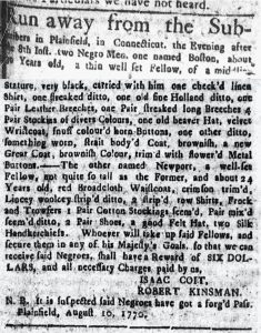 Aug 13 1770 - Connecticut Courant Slavery 1