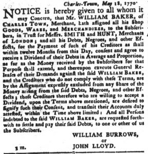 Aug 28 1770 - South-Carolina Gazette and Country Journal Supplement Slavery 1