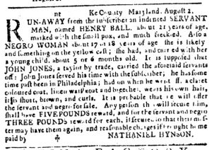Aug 9 1770 - Pennsylvania Journal Slavery 1
